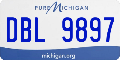 MI license plate DBL9897