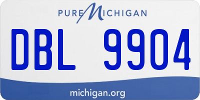 MI license plate DBL9904