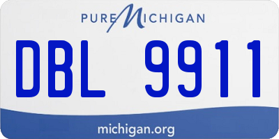 MI license plate DBL9911