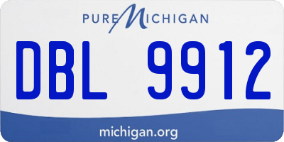 MI license plate DBL9912