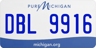 MI license plate DBL9916