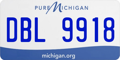 MI license plate DBL9918