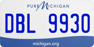 MI license plate DBL9930