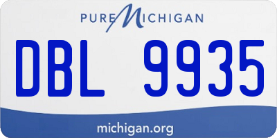 MI license plate DBL9935