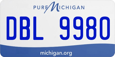 MI license plate DBL9980