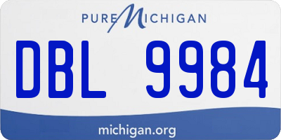 MI license plate DBL9984