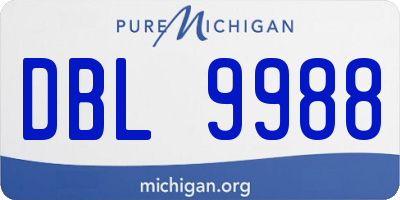 MI license plate DBL9988