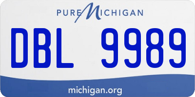 MI license plate DBL9989