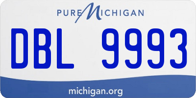 MI license plate DBL9993