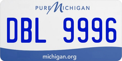 MI license plate DBL9996