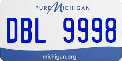 MI license plate DBL9998