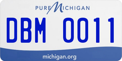 MI license plate DBM0011