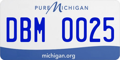 MI license plate DBM0025