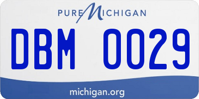 MI license plate DBM0029