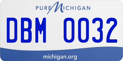 MI license plate DBM0032