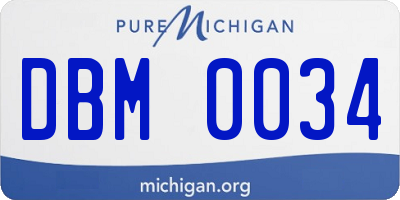MI license plate DBM0034