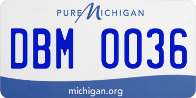 MI license plate DBM0036