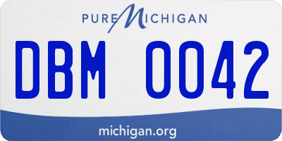 MI license plate DBM0042