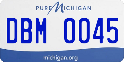 MI license plate DBM0045
