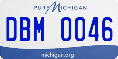 MI license plate DBM0046