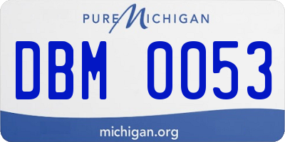 MI license plate DBM0053