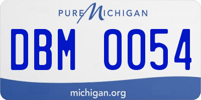 MI license plate DBM0054