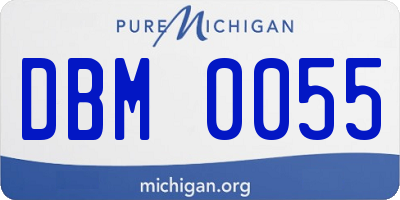 MI license plate DBM0055