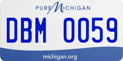MI license plate DBM0059