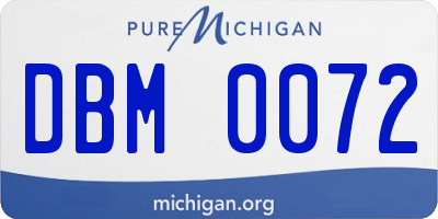 MI license plate DBM0072