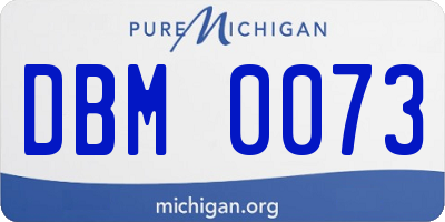 MI license plate DBM0073