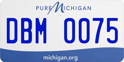 MI license plate DBM0075
