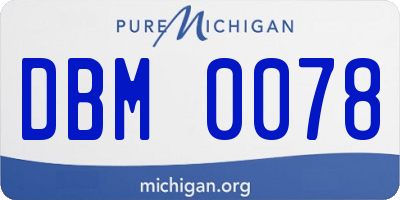 MI license plate DBM0078