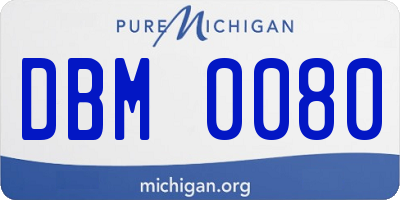 MI license plate DBM0080