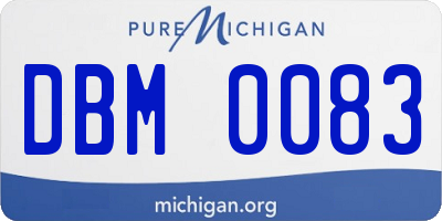 MI license plate DBM0083