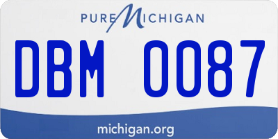 MI license plate DBM0087