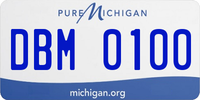 MI license plate DBM0100