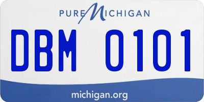MI license plate DBM0101