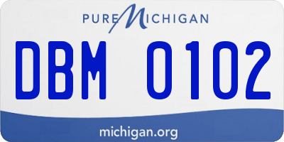 MI license plate DBM0102
