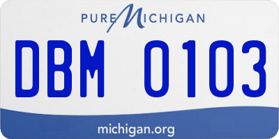 MI license plate DBM0103