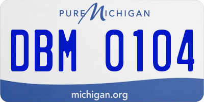 MI license plate DBM0104