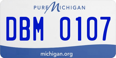 MI license plate DBM0107