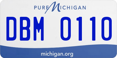 MI license plate DBM0110