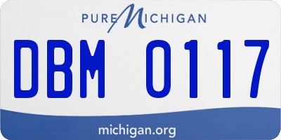 MI license plate DBM0117
