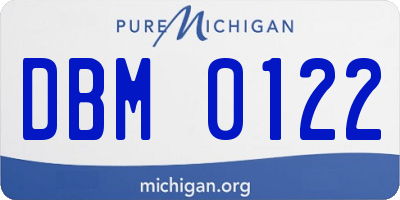 MI license plate DBM0122