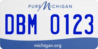 MI license plate DBM0123