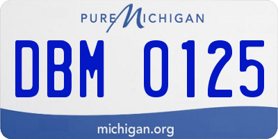MI license plate DBM0125