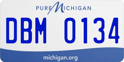 MI license plate DBM0134