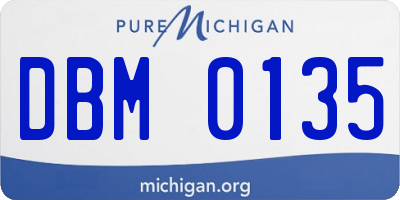 MI license plate DBM0135