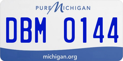MI license plate DBM0144