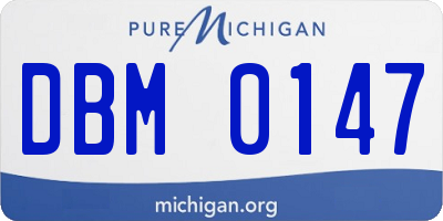 MI license plate DBM0147